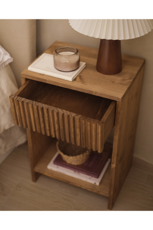 Fluted Drawer Bedside Table | Decowood Bali | Oroa.com