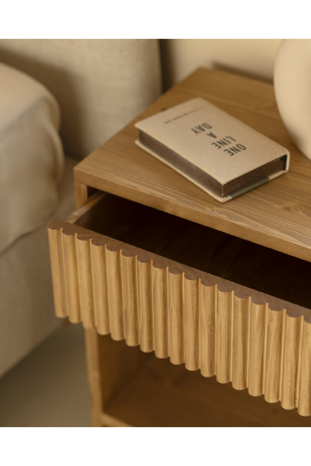 Fluted Drawer Bedside Table | Decowood Bali | Oroa.com