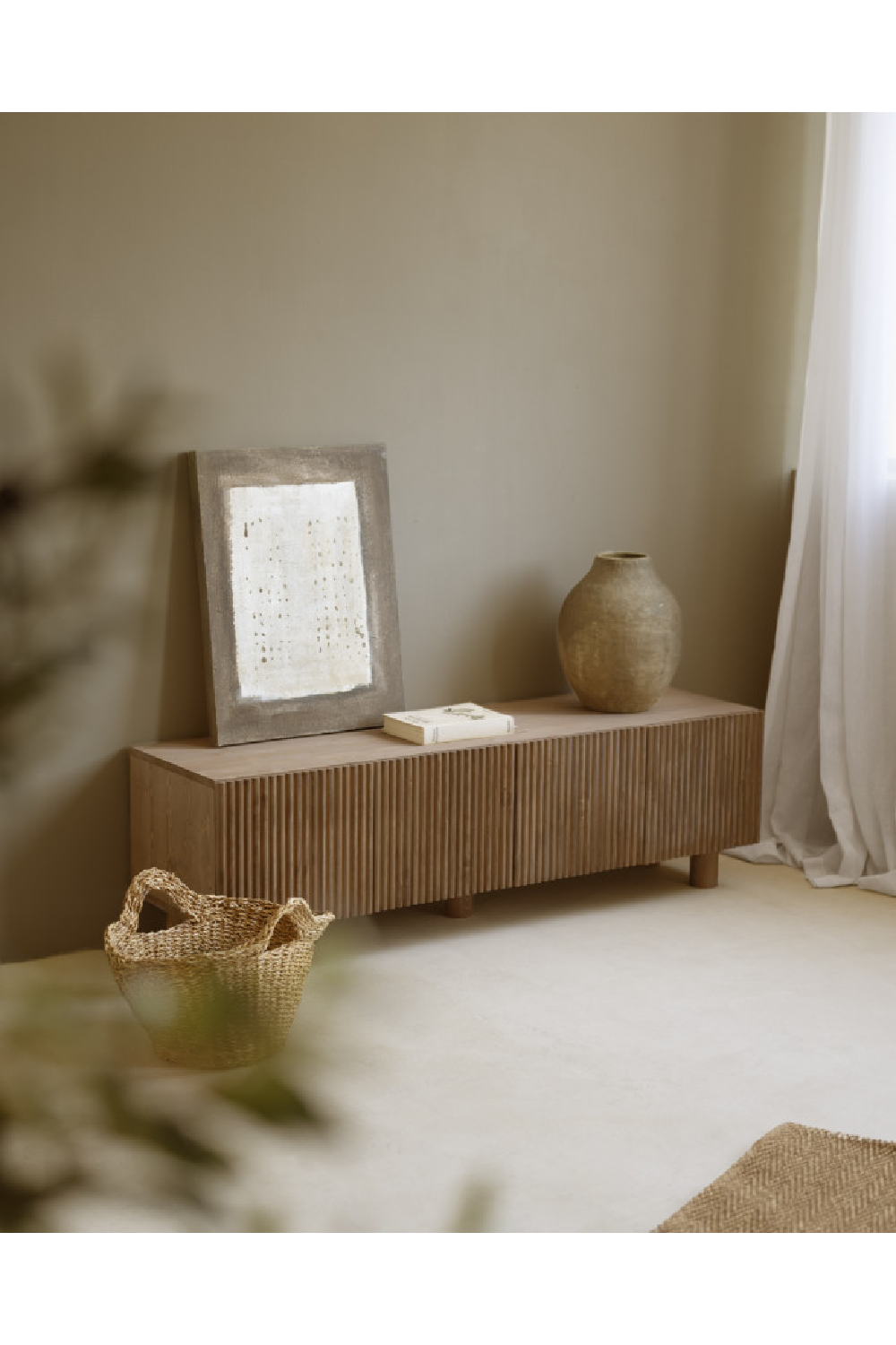 Fluted Wood TV Stand | Decowood Bali | Oroa.com