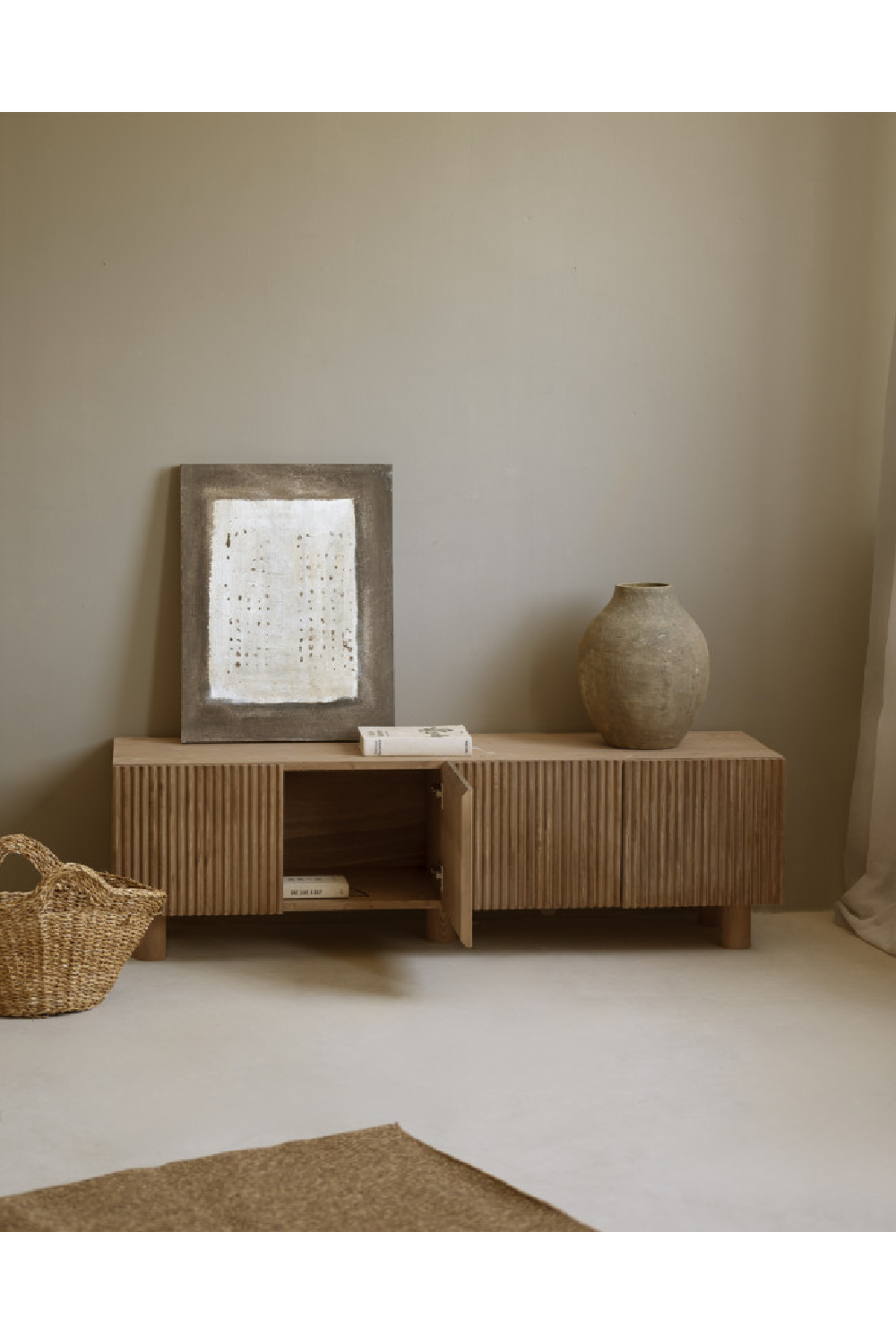 Fluted Wood TV Stand | Decowood Bali | Oroa.com