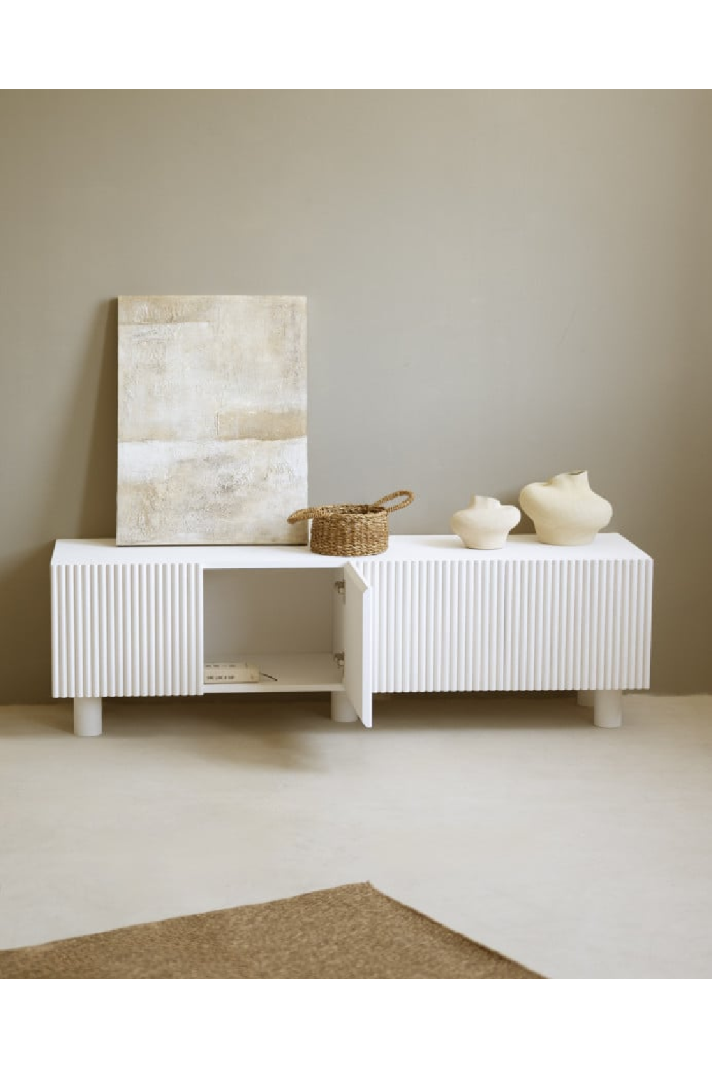 Fluted Wood TV Stand | Decowood Bali | Oroa.com