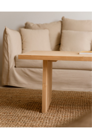 Solid Pine Minimalist Coffee Table | Decowood Frida | Oroa.com