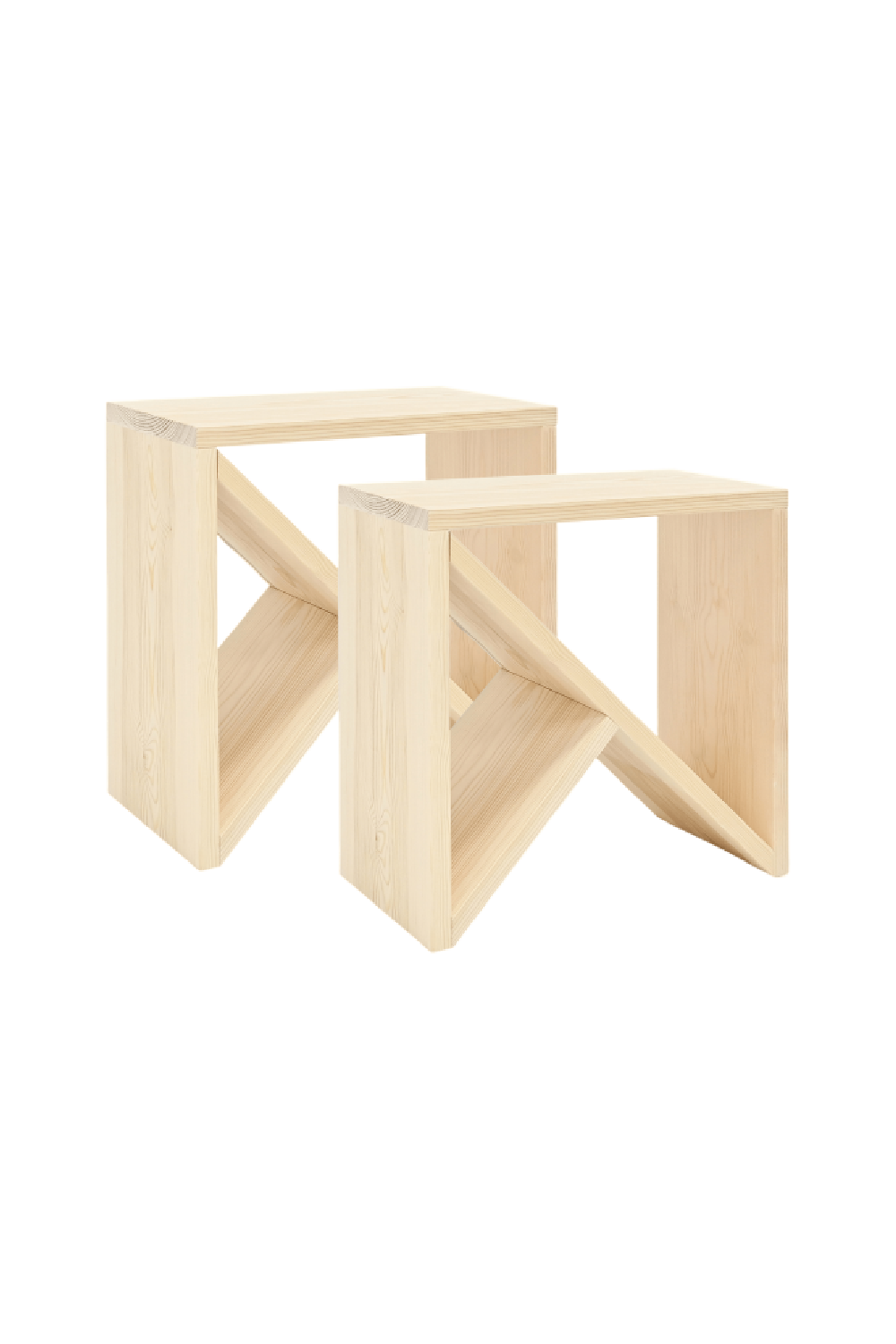 Solid Pine Side Tables (2) | Decowood Stoke | OROA.com