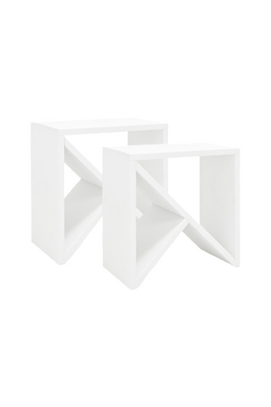 Solid Pine Side Tables (2) | Decowood Stoke | OROA.com