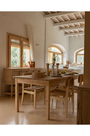 Varnished Wood Square Dining Table | Decowood Lia | Oroa.com