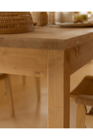 Varnished Wood Square Dining Table | Decowood Lia | Oroa.com