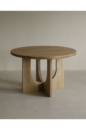 Varnished Poplar Round Dining Table | Decowood Lua | Oroa.com