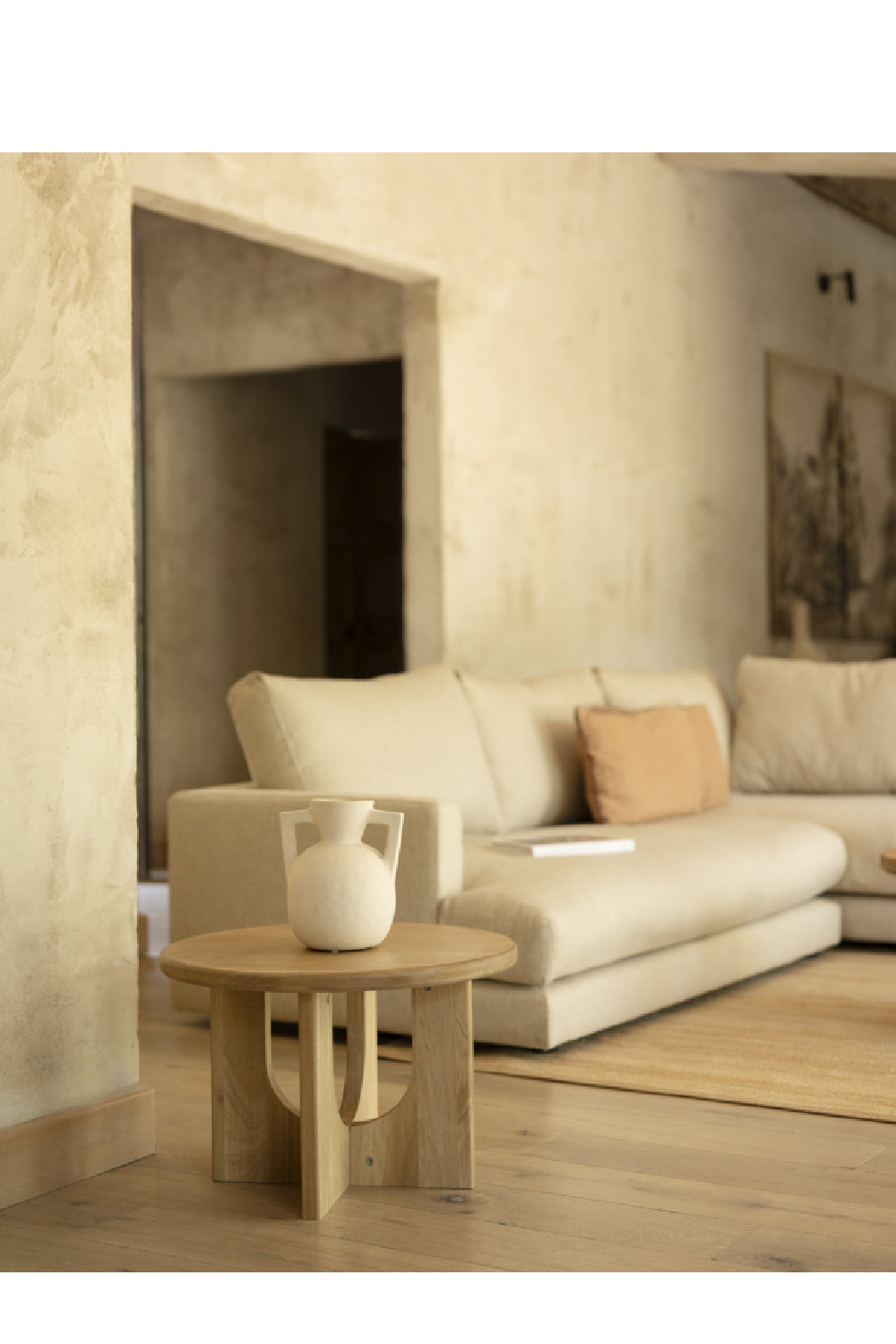 Round Microcement Coffee Table | Decowood Lua | Oroa.com