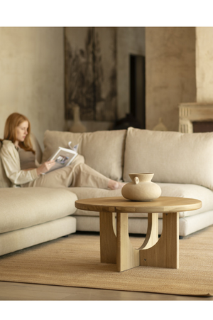 Round Microcement Coffee Table | Decowood Lua | Oroa.com