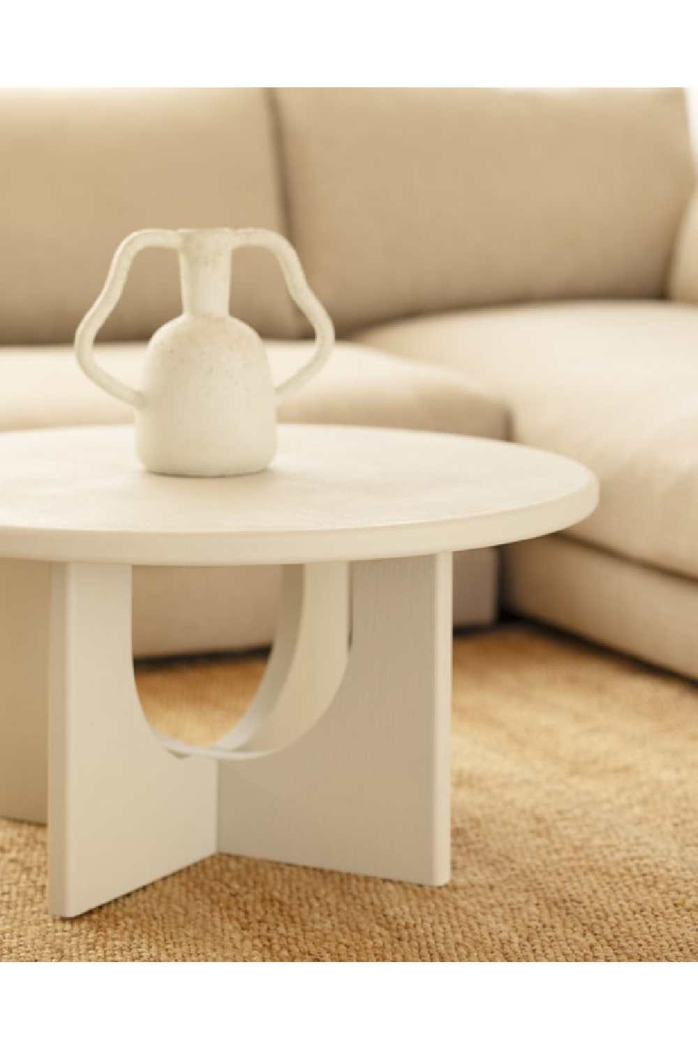 Round Microcement Coffee Table | Decowood Lua | Oroa.com