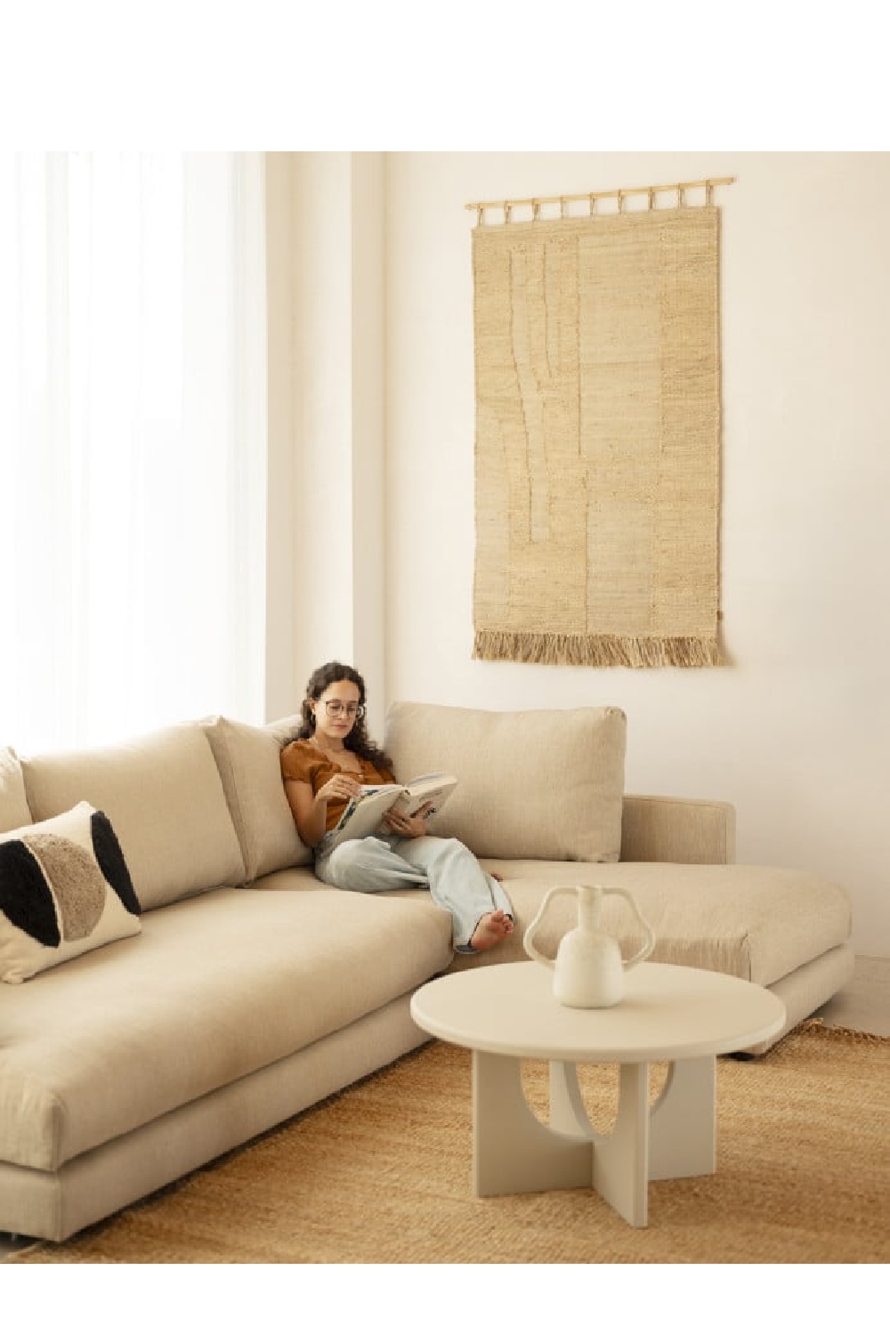 Round Microcement Coffee Table | Decowood Lua | Oroa.com