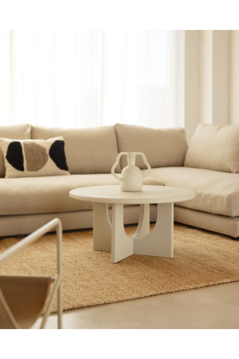 Round Microcement Coffee Table | Decowood Lua | Oroa.com