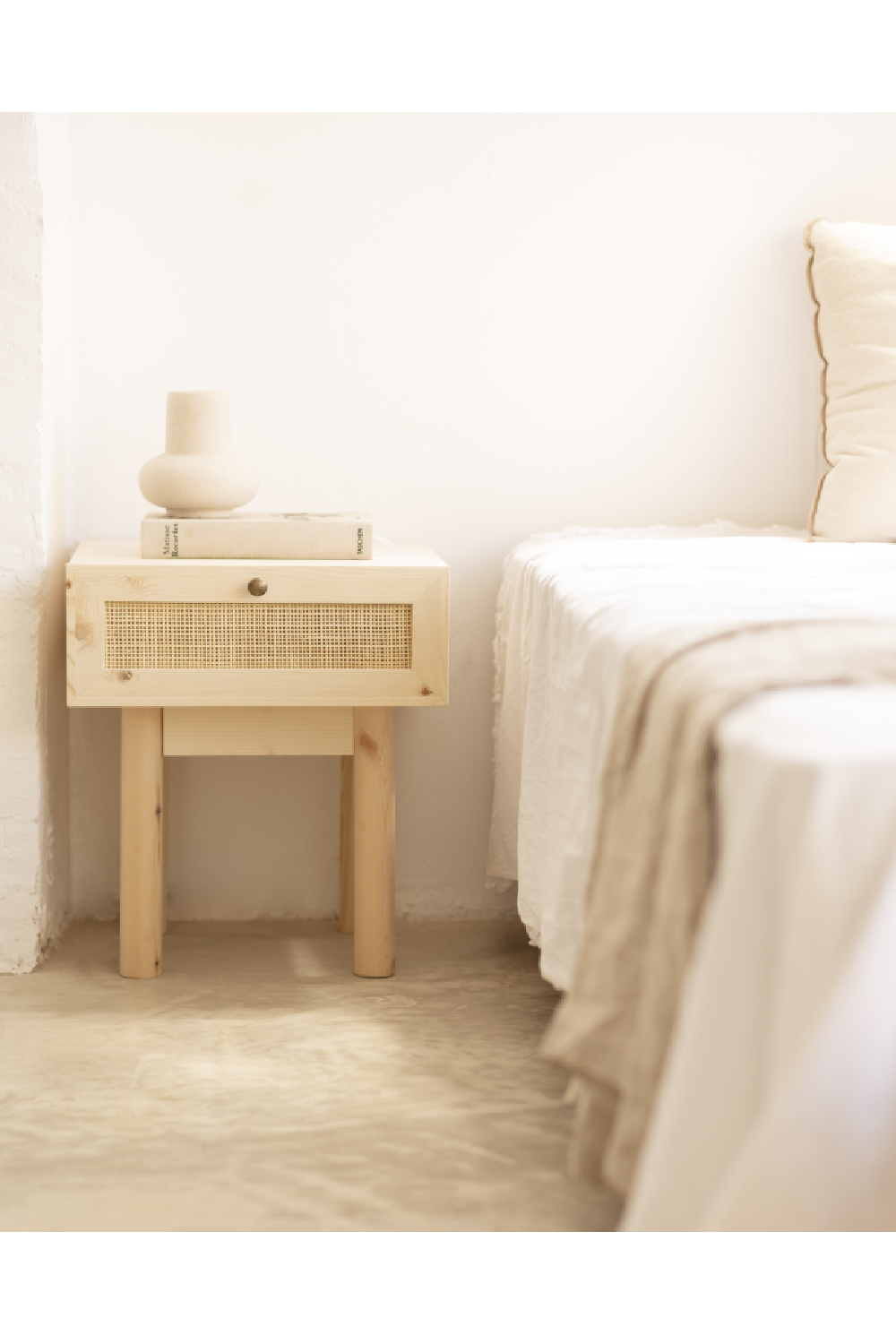 Rattan Drawer Bedside Table Set (2) | Decowood Frida | Oroa.com