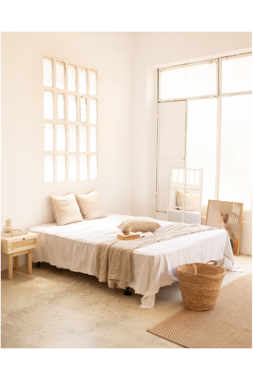 Rattan Drawer Bedside Table Set (2) | Decowood Frida | Oroa.com