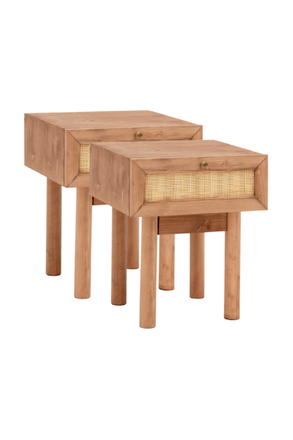 Rattan Drawer Bedside Table Set (2) | Decowood Frida | Oroa.com