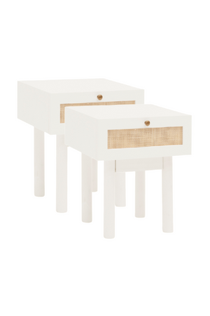 Rattan Drawer Bedside Table Set (2) | Decowood Frida | Oroa.com