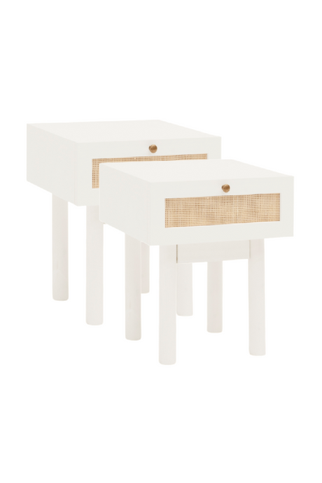 Rattan Drawer Bedside Table Set (2) | Decowood Frida | Oroa.com