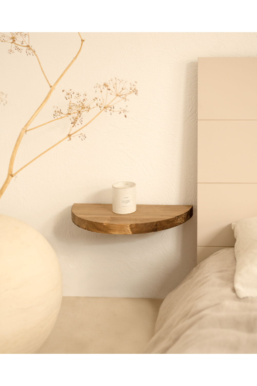 Semi-Circle Floating Bedside Tables (2) | Decowood Tokyo | Oroa.com