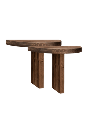 Semi-Circle Wooden Side Tables (2) | Decowood Tokyo | Oroa.com