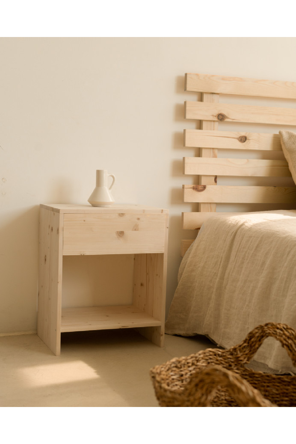 1-Drawer Wooden Bedside Tables (2) | Decowood Martina | Oroa.com