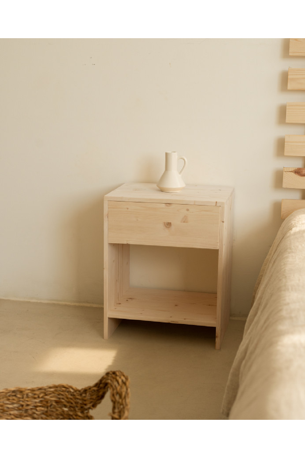 1-Drawer Wooden Bedside Tables (2) | Decowood Martina | Oroa.com