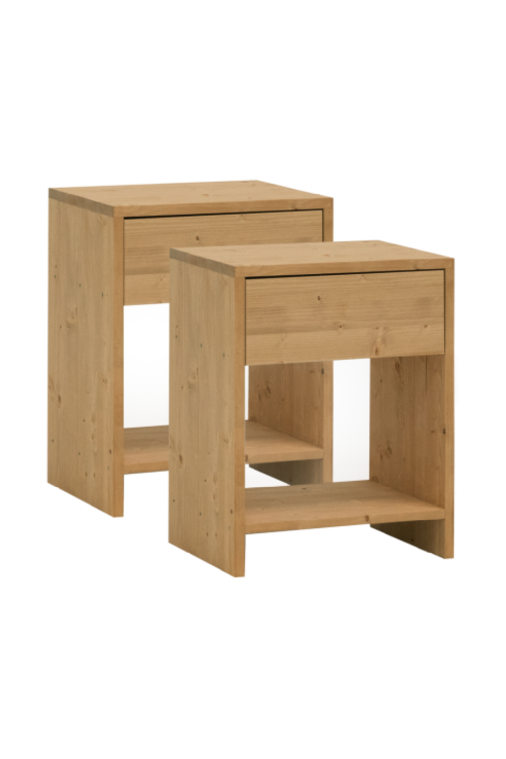 1-Drawer Wooden Bedside Tables (2) | Decowood Martina | Oroa.com