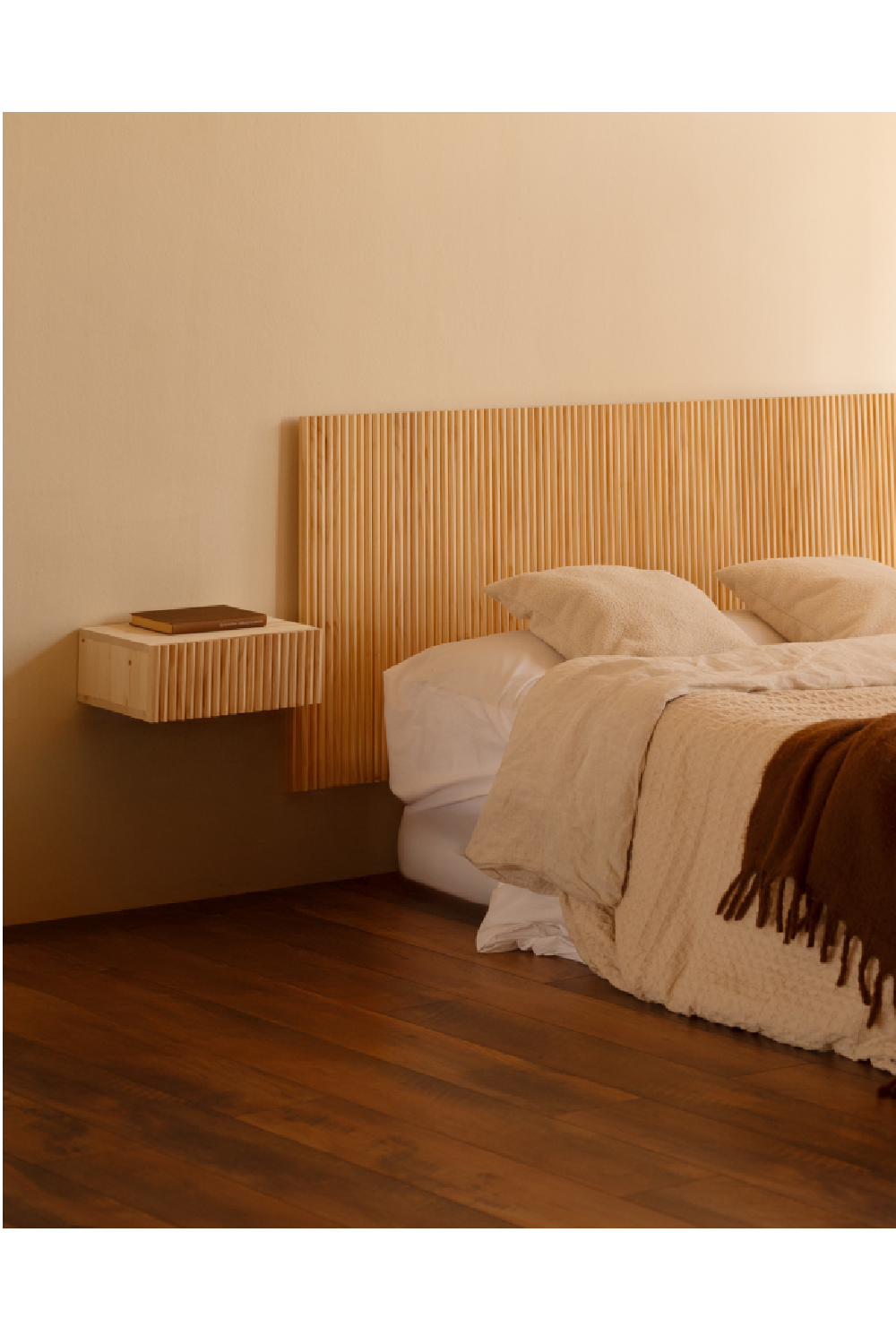 Fluted Floating Bedside Table Set (2) | Decowood Bali | Oroa.com