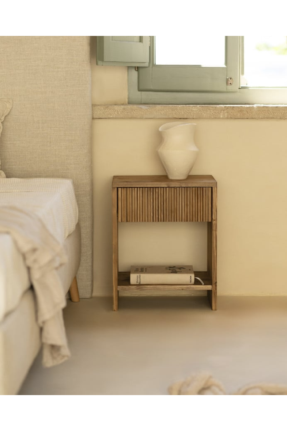 Fluted Drawer Bedside Table Set (2) | Decowood Bali | Oroa.com