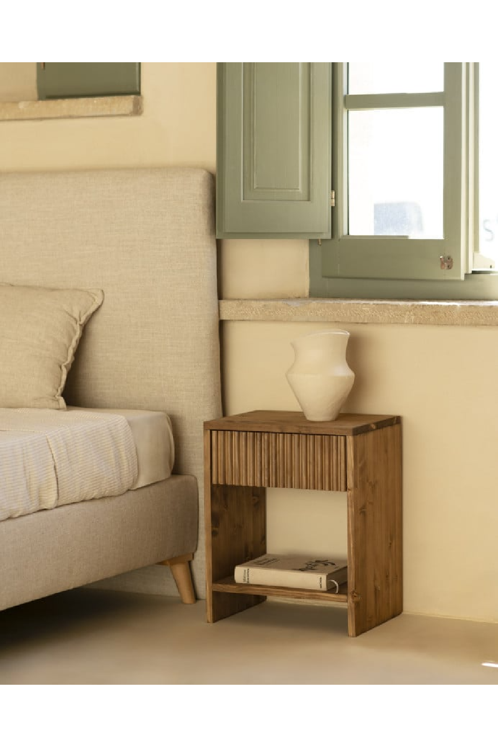 Fluted Drawer Bedside Table Set (2) | Decowood Bali | Oroa.com