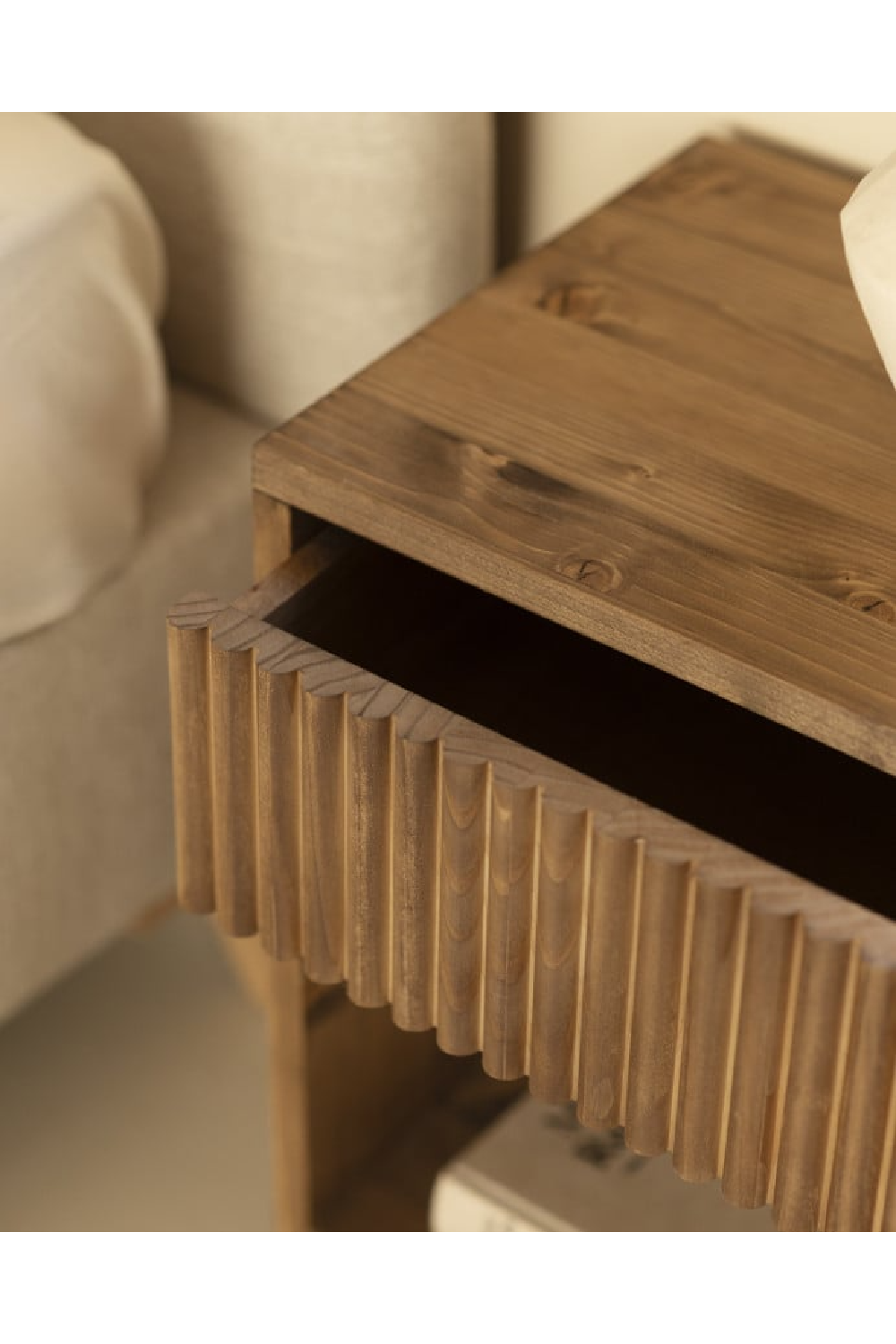 Fluted Drawer Bedside Table Set (2) | Decowood Bali | Oroa.com