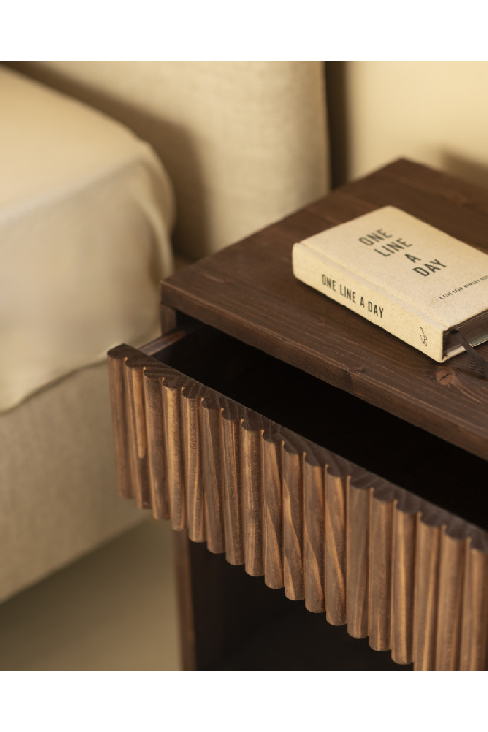 Fluted Drawer Bedside Table Set (2) | Decowood Bali | Oroa.com