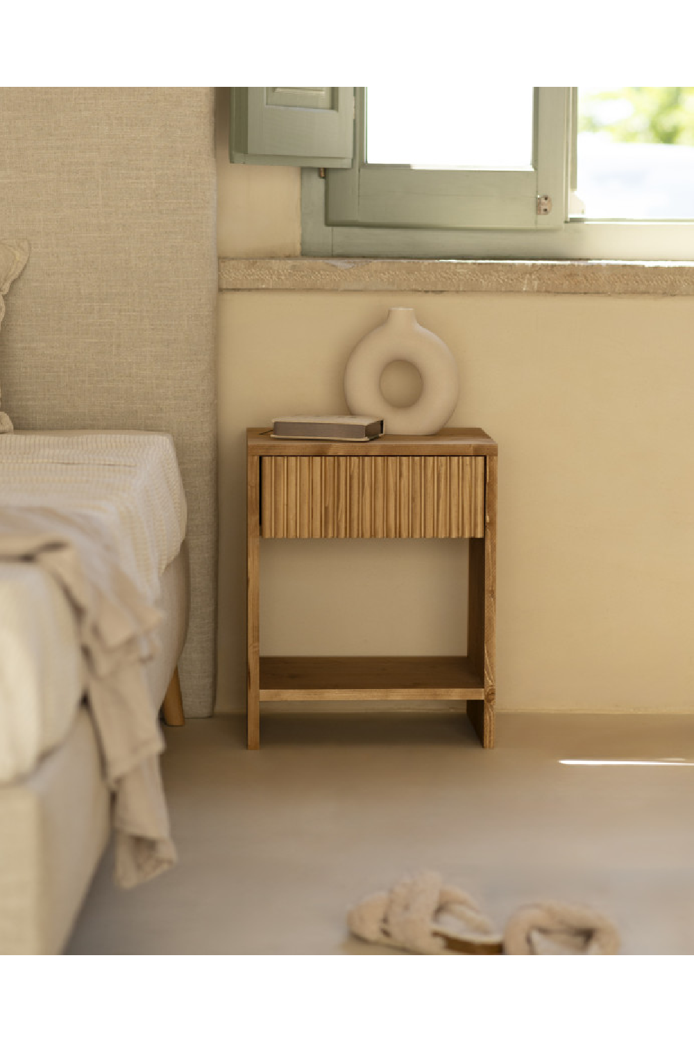 Fluted Drawer Bedside Table Set (2) | Decowood Bali | Oroa.com