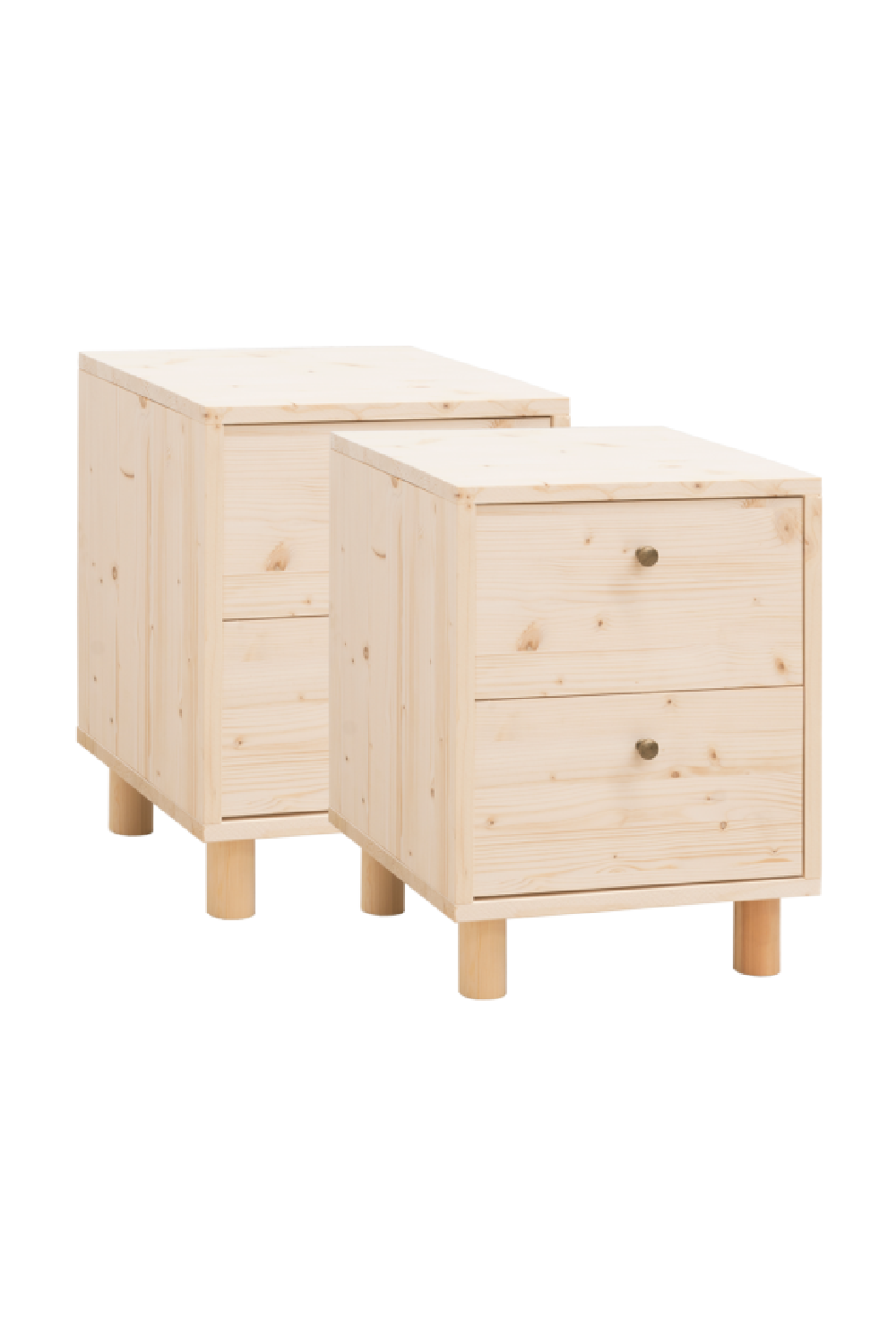 2-Drawer Wooden Nighstand Set (2) | Decowood Saura | Oroa.com