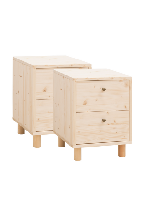 2-Drawer Wooden Nighstand Set (2) | Decowood Saura | Oroa.com