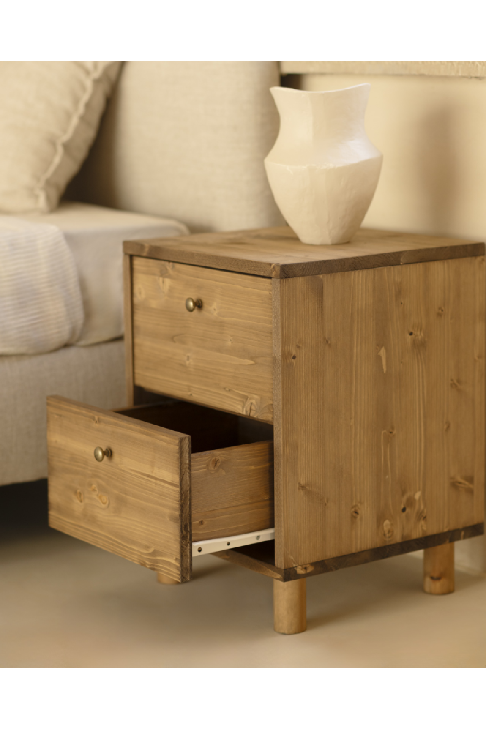 2-Drawer Wooden Nighstand Set (2) | Decowood Saura | Oroa.com