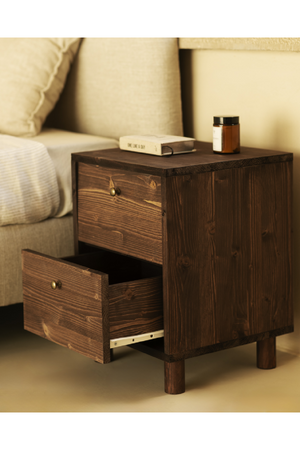 2-Drawer Wooden Nighstand Set (2) | Decowood Saura | Oroa.com