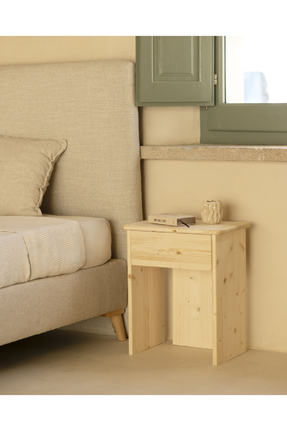 Minimalist 1-Drawer Nightstand Set (2) | Decowood Sigrid | Oroa.com