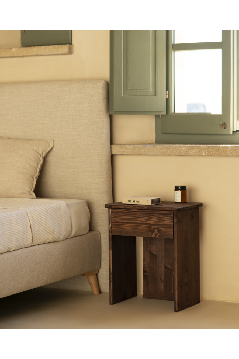 Minimalist 1-Drawer Nightstand Set (2) | Decowood Sigrid | Oroa.com