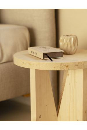 Geometric Base Wooden Side Tables (2) | Decowood Vega | Oroa.com