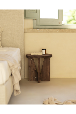 Geometric Base Wooden Side Tables (2) | Decowood Vega | Oroa.com