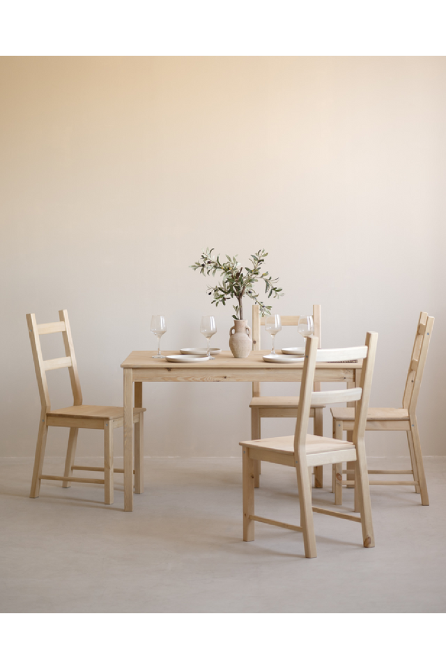 Pine Wood Dining Chair Set (4) | Decowood Lucia | Oroa.com