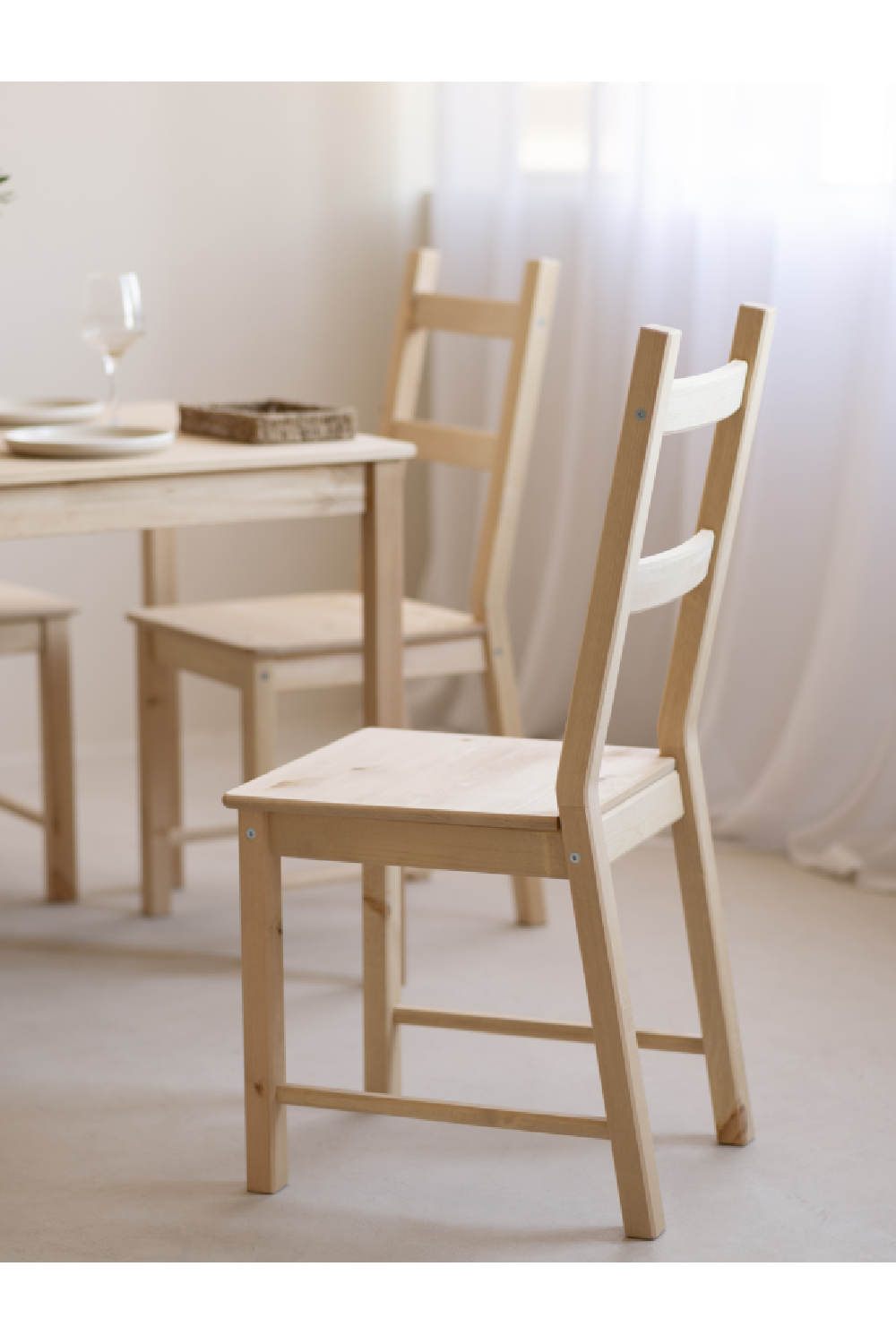 Pine Wood Dining Chair Set (6) | Decowood Lucia | Oroa.com
