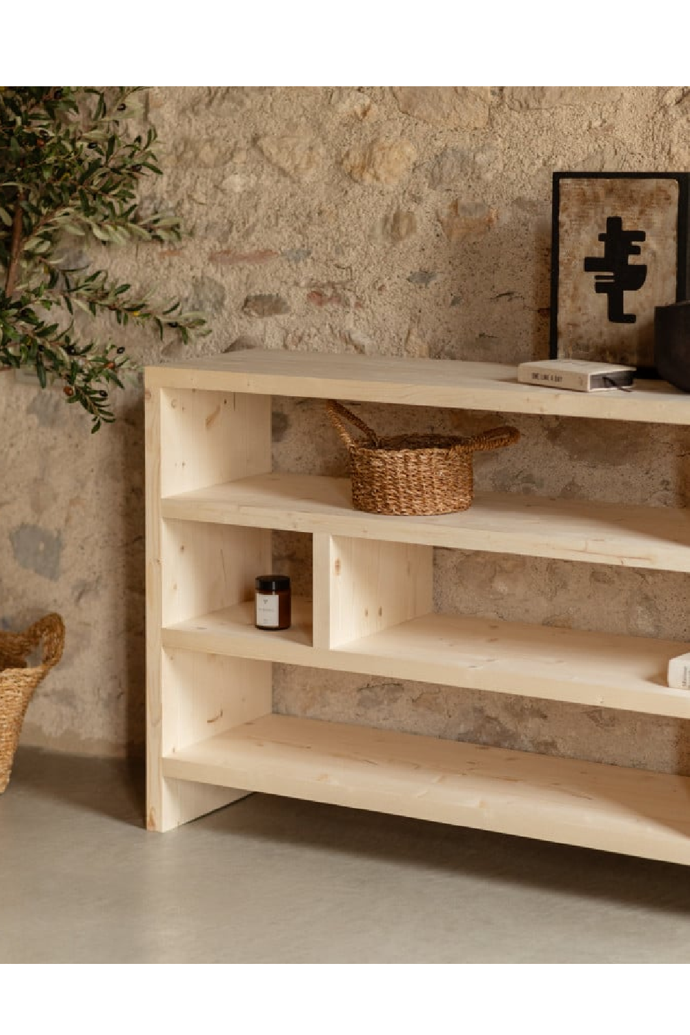 Solid Wood Low Bookshelf | Decowood Rose  | OROA.com