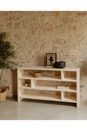 Solid Wood Low Bookshelf | Decowood Rose  | OROA.com