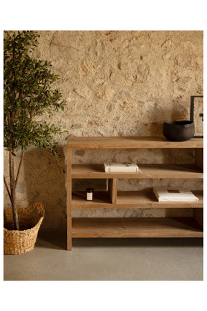 Solid Wood Low Bookshelf | Decowood Rose  | OROA.com