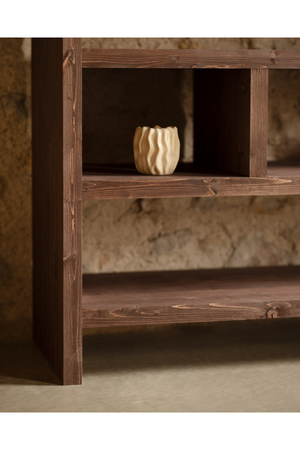 Solid Wood Low Bookshelf | Decowood Rose  | OROA.com