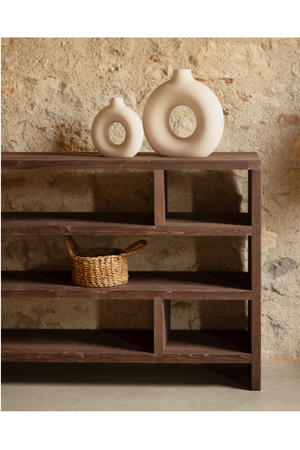 Solid Wood Low Bookshelf | Decowood Rose  | OROA.com