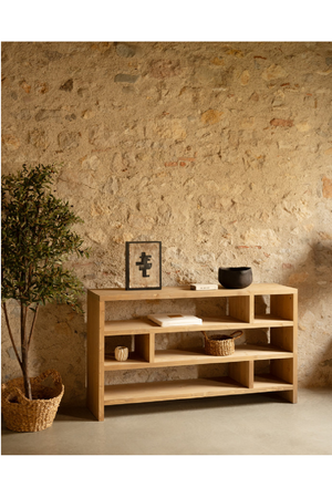 Solid Wood Low Bookshelf | Decowood Rose  | OROA.com