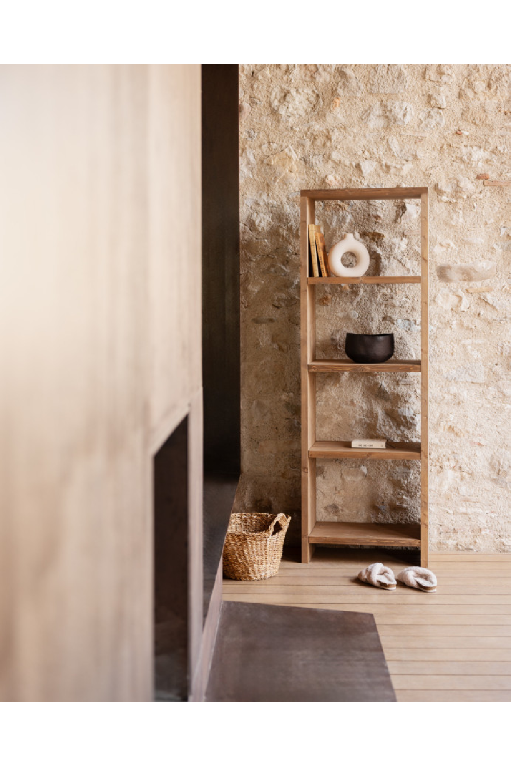 Solid Wood 4-Layer Bookcase | Decowood Rose | Oroa.com