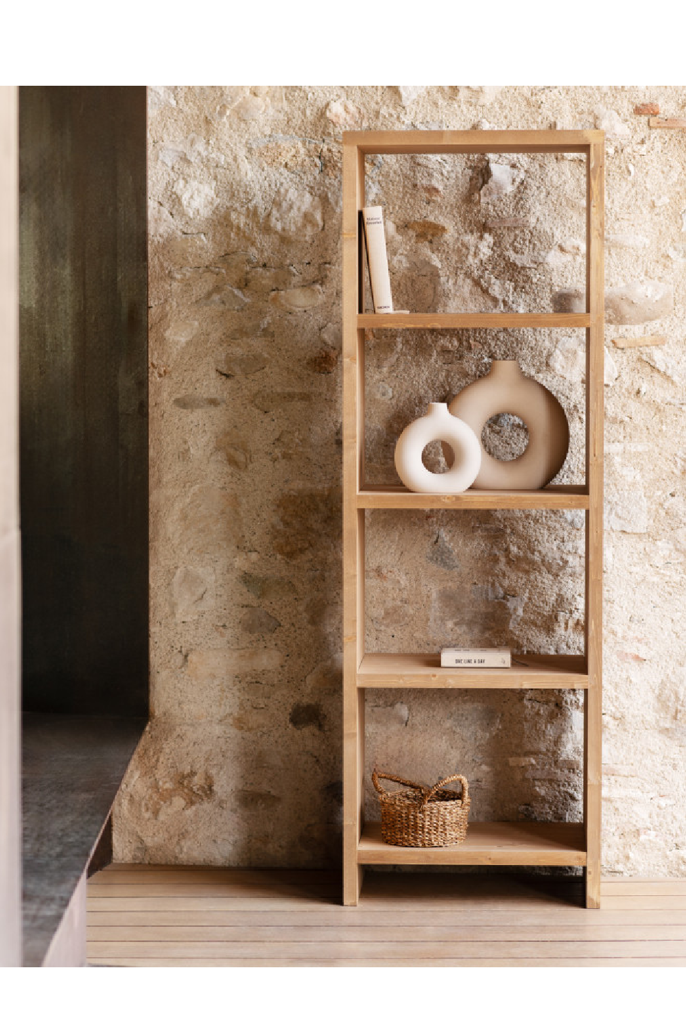 Solid Wood 4-Layer Bookcase | Decowood Rose | Oroa.com